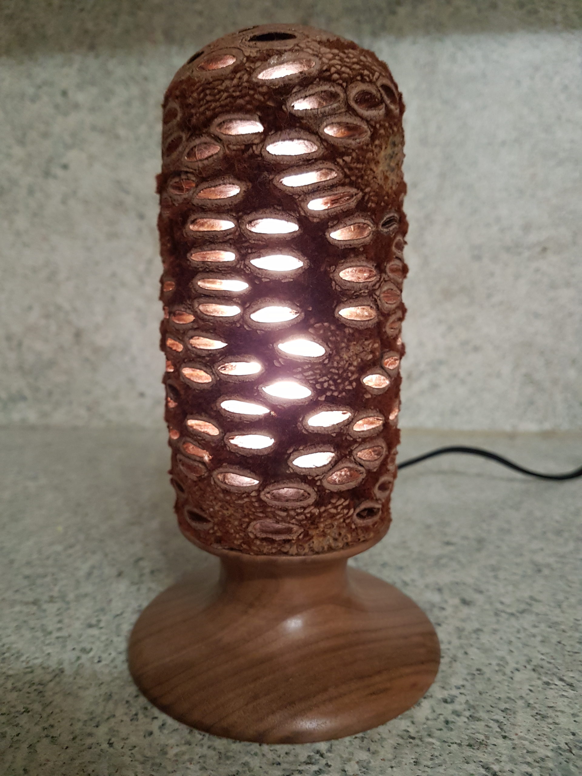 Dekolampen aus Banksia von Engelbert Warzelhan