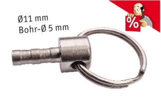 dns-Schlüsselanhänger, Edelstahl Ø 11/5 mm, mit Ring, 4 St. ab € 2,25 / St.